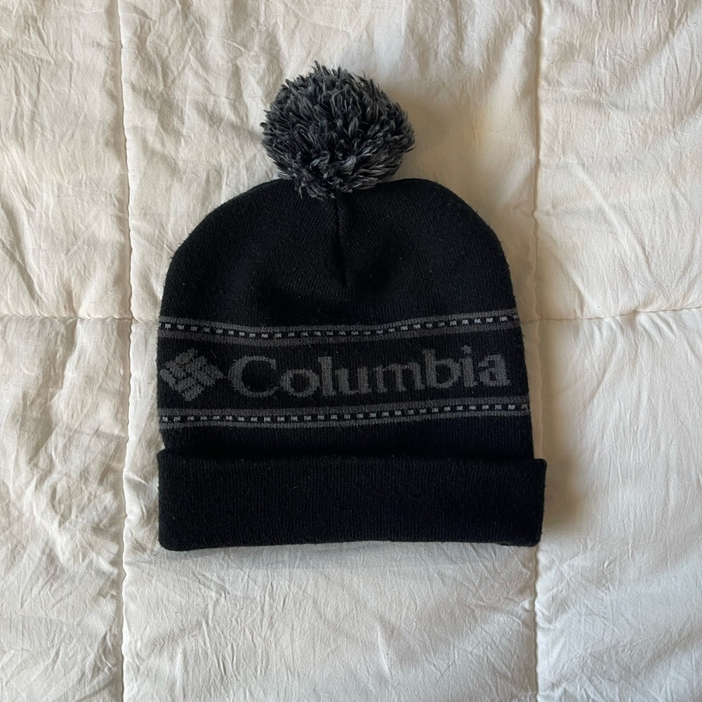 Columbia Black Toque with Pom-Pom